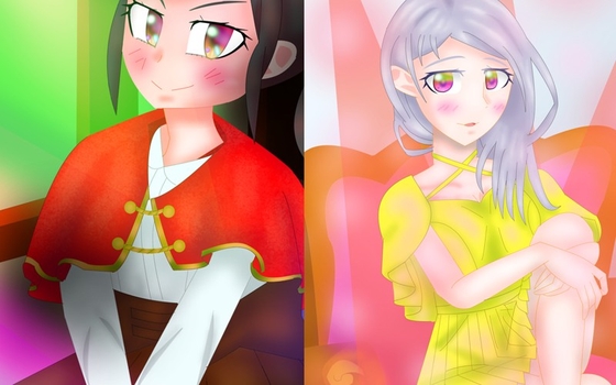 いれいざーイラスト集12赤ずきん風と黄色ドレス